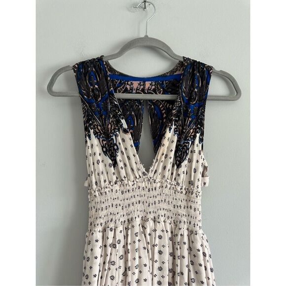 Free People Walking Dreams Skater Mini Dress in Ivory combo Size XS - Picture 6 of 13